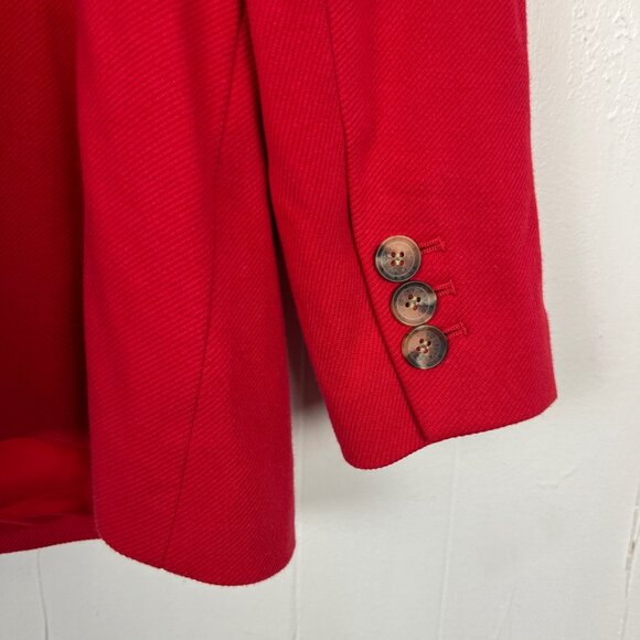 Talbots Plus Petite Red Blazer Aberdeen Twill Two Button Jacket 18WP 1X - Picture 6 of 6